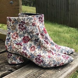 Mango Floral Ankle Boots
